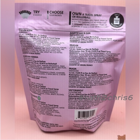 Sephora Favorite Fragrance Sampler Set WITH a scent certificate for a FREE 10ml - Picture 7 of 8